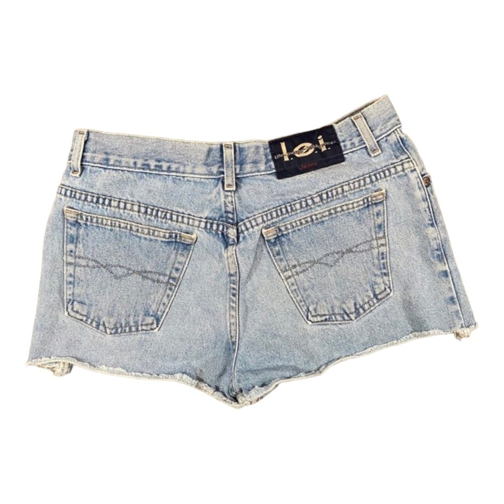 Vintage 90s Indie Grunge L.E.I Cut Off 100% Cotton Denim Shorts Size 11 Juniors